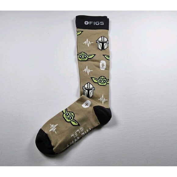 FIGS Compression Star Wars Mandalorian Grogu Baby Yoda The Way Socks Size S - Picture 1 of 3